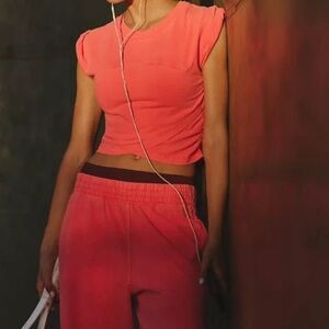 Free People Movement Coral Crop Top and Joggers Set